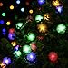 easyDecor Solar String Lights 23ft 50 LED 8 Modes Chuzzle Ball Fairy Christmas String Lights for Outdoor Indoor Party Wedding Holiday Patio Lawn Garden Decorations (Multi Color)