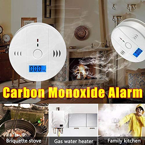 CUZMAK Carbon Detector, LCD Digital Display Carbon Monoxide Alarm, Portable Security Gas CO Monitor, Battery Powered Co Detector Alarm Clock Warning for Home Room Kitchen car