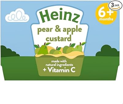 HEINZ Baby Food Pear and Apple Custard Dessert Pots 12x100g