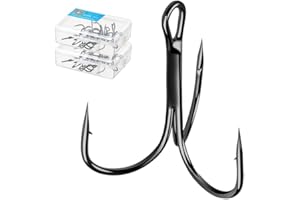 DONQL Fishing Hooks Treble Hook High Carbon Steel Treble Hooks Super Sharp Solid Triple Barbed Fish Hook