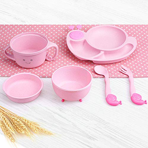 SPARKJOY 6Piece Divided Plate Bowl Set For Toddler KidsBPA Free