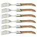 Laguiole by FlyingColors Dinner Forks Set Stainless Steel, Olive Wood Handle, Gift Box, 6 Pieces