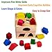 NimNik Wooden Shape Sorting Cube Classic Square Shape Sorter Baby First Blocks Shape-Sorting Toy for Early Learning for 3 Year Olds