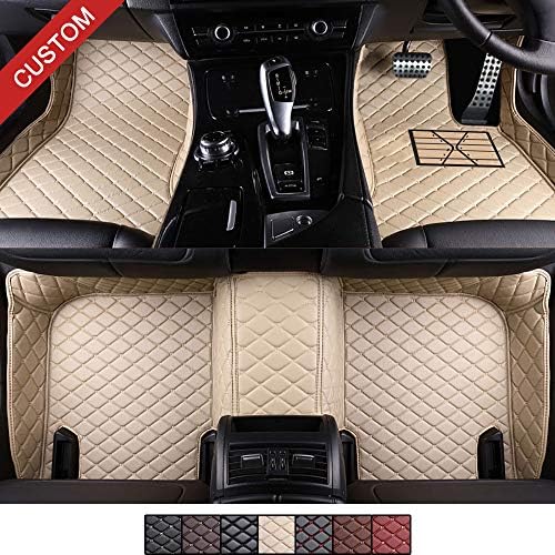 VEVAE Tailored Car Floor Mats for Range Rover L405 2013-2018 Laser Measured Faux Leather, Custom All Weather Full Coverage Waterproof Carpets XPE Car Liner (Beige)
