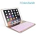 Favormates Keyboard Case for iPad 2018 (6th Gen) - iPad 2017 (5th Gen) -iPad Air 1 - Thin & Light - Aluminum Alloy - Wireless/BT - Backlit 7 Color - iPad Case with Keyboard (only for 9.7 inch ipad)