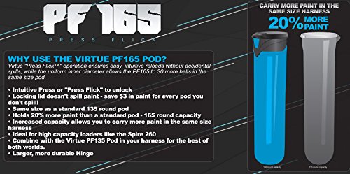 Virtue PF165 Press Flick Locking Lid Paintball Pods - 6 Pack - Lime