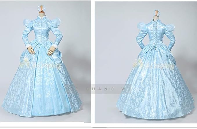 Amazon 実物撮影 ディズニーハロウィン シンデレラ ドレス コスプレ衣装 髪飾り風 コスプレ 仮装 通販