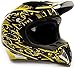 Adult Offroad Helmet Goggles Gloves Gear Combo DOT Motocross ATV Dirt Bike MX Black Yellow Splatter ( Small )