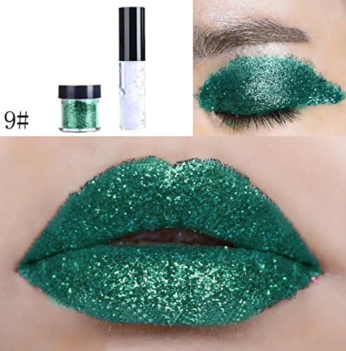Whgo 20 Colors Shimmer Glitter Lip Gloss Powder Palette Glitter Lipstick Cosmetic Eye shadow (10cmX5cmX2.1cm, I)