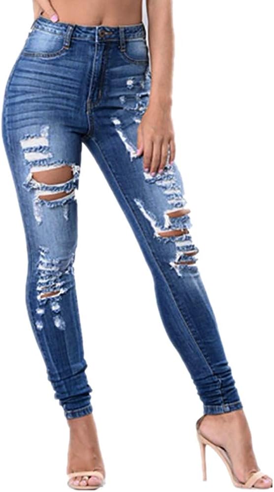 Risthy Mujer Vaqueros Push Up Rotos Ocio Estilo Skinny Jeans De