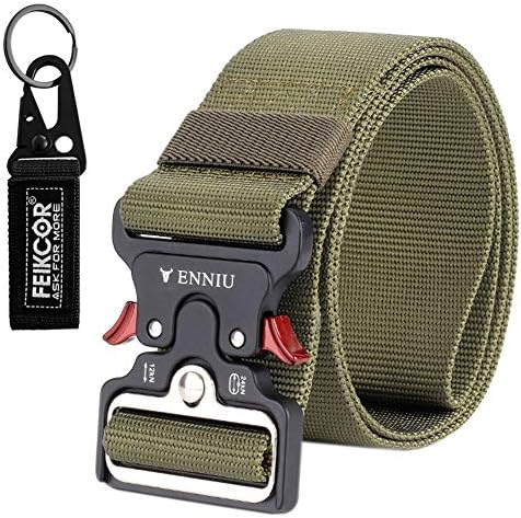 FEIKCOR Tactical Belt 1.9" Heavy Duty Waist Belt Quick-Release Military Style Shooters Nylon Belts with Metal Buckle