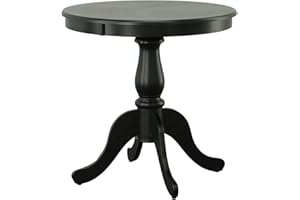 Carolina Chair & Table Fairview Round Dining Table – Classic American Style Furniture, Seats 2-4 Person Wooden Top Pedestal Base Tables for Kitchen or Dining Room (Antique Black, 30")