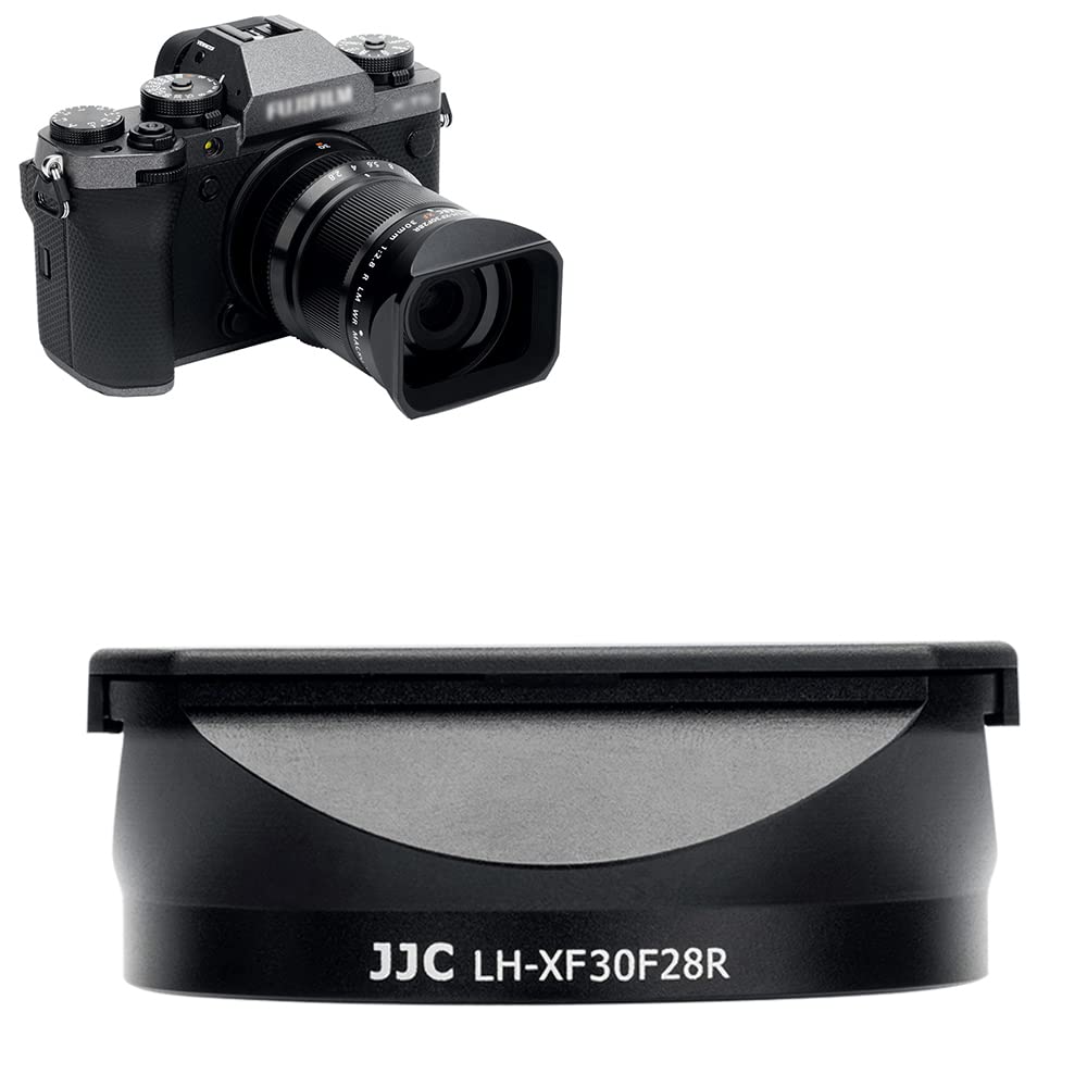 JJC Square Metal Camera Lens Hood with Cap for FUJIFILM XF 30mm f/2.8 R LM WR Macro Lens - Ф43mm Filter Compatibled