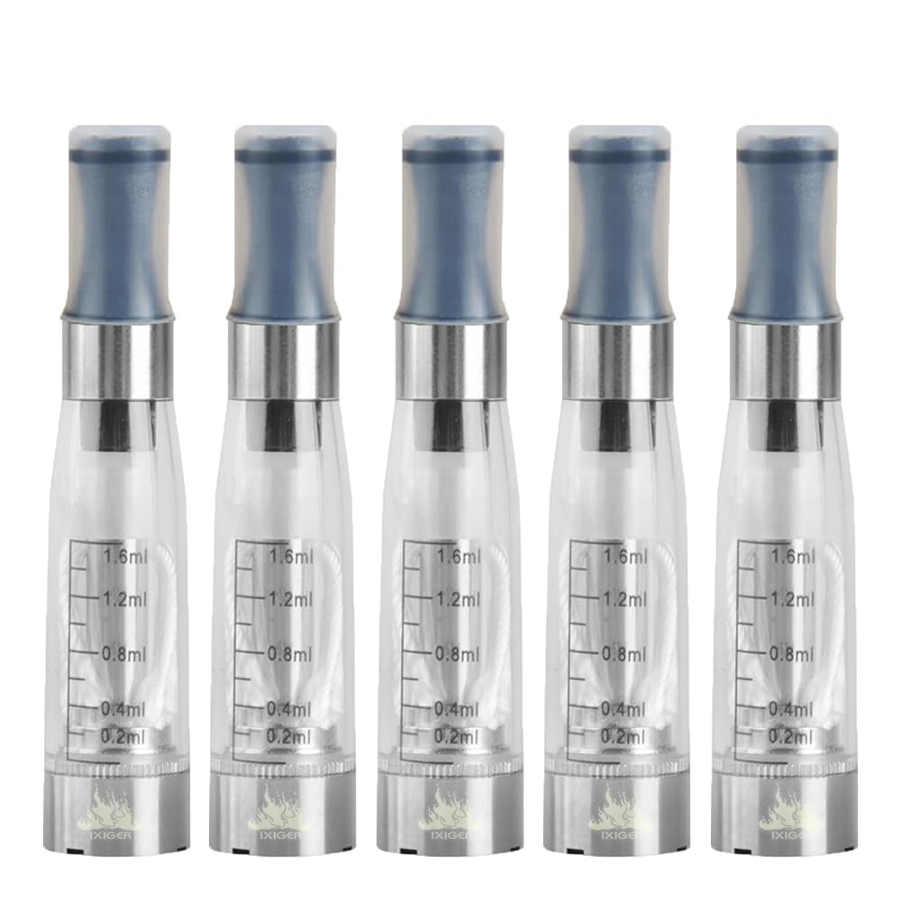 IXIGER 5*CE4 Transparent Clear Vapor Atomizer/Atomiser, E Cig Clearomizer/Clearomizer, fits ego MT3/CE4/CE5/CE6 Battery of E Cigarette, Electronic Cigarette Vape Pen, E Shisha, No Nicotine