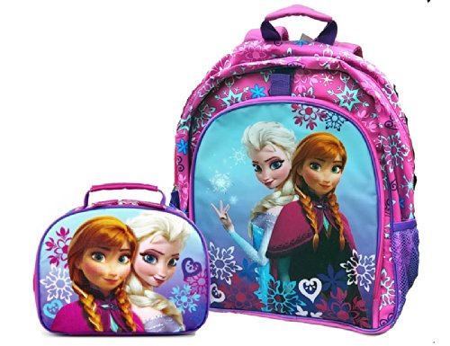 Disney Frozen Girls Backpack and Lunch Box Set - Purple