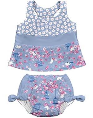 Baby & Toddler Girls' Bow Tankini Swimsuit with Built-In Swim Diaper