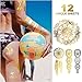 Temporary Tattoos, 12 Sheets Henna Tattoo Kit, 176 Pieces Flash Metallic Silver White Tattoos Combo, Mandala Festival Clothing, Gold Tattoos, DIY Home Decor, Boho Body Tattoos for Women Kids