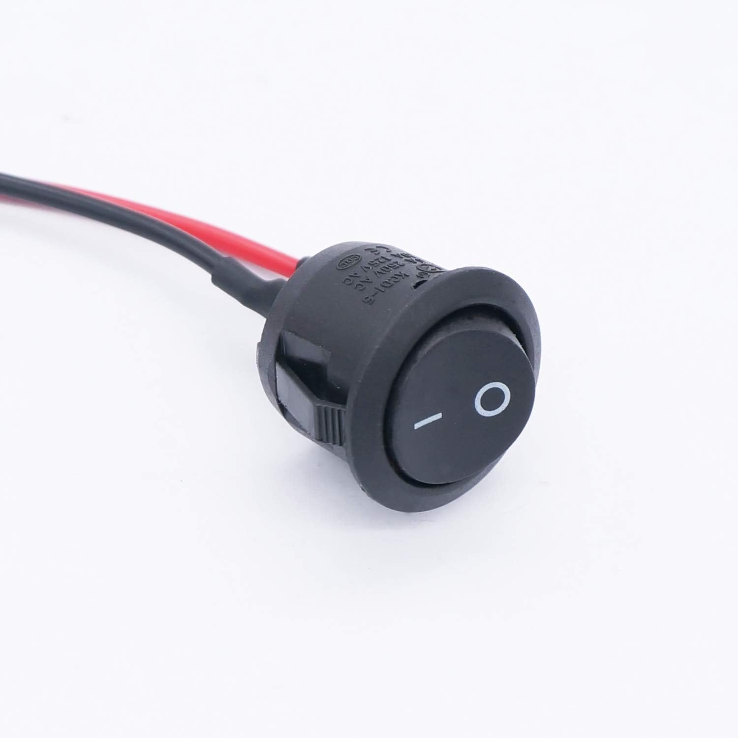 Taiss 8Pcs Rocker Switch ON/Off SPST 2Pin Latching Toggle Switch Snap Round with Pre-Wired 6A/250V 10A/125V AC for Boat,Car etc.KCD1-X-Y - Image 4