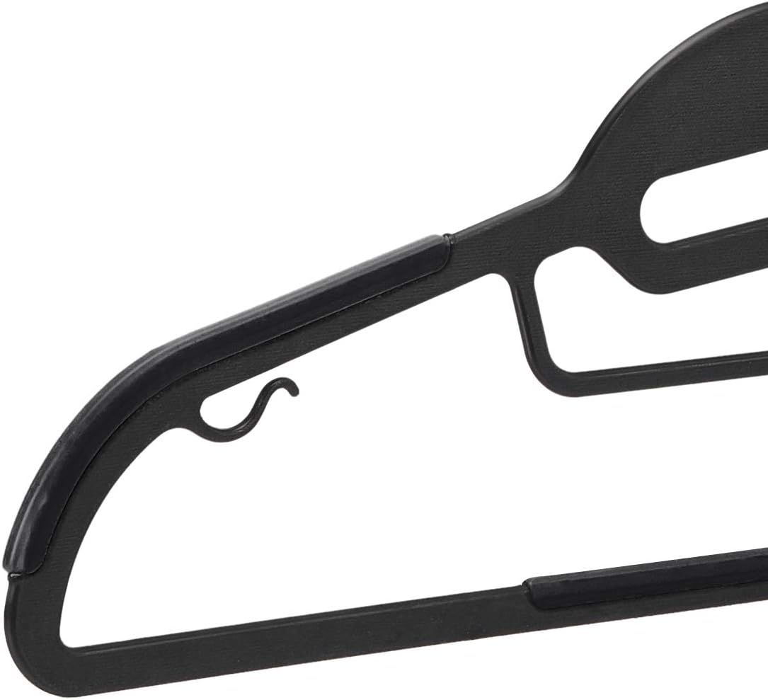Amazon Basics Non-Slip Heavy Duty Plastic Hanger with Rubber and Horizontal Bar, Grey (50-Pack), 50 Pack - Image 5