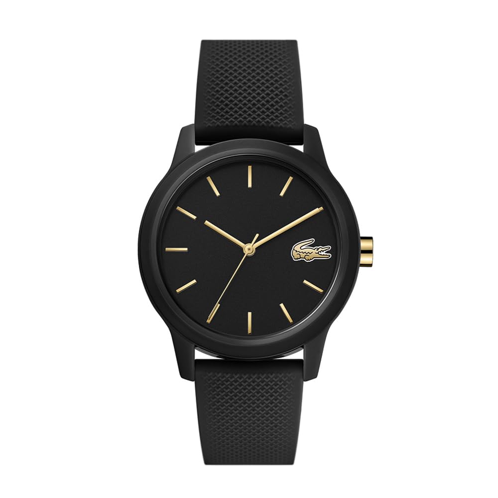 Lacoste Analogue Quartz Watch for Women LACOSTE.12.12 LADIES Collection with Black Silicone Bracelet - 2001064
