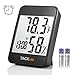 Hygrometer Thermometer, TACKLIFE Digital Indoor Temperature Humidity Gauge with Alarm Clock, MAX-MIN Mode, Current Time/Date Display - HM02