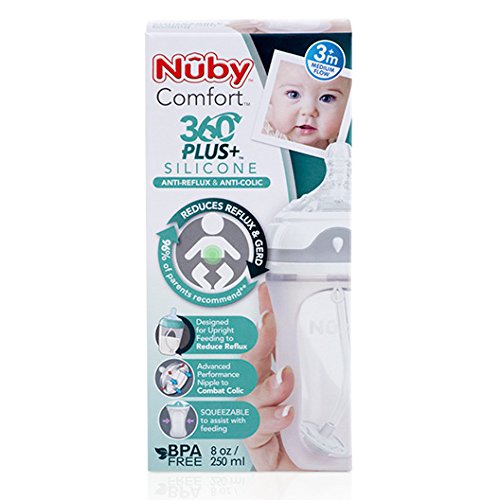 Nuby Comfort 360 Silicone bottle, 8 Ounce