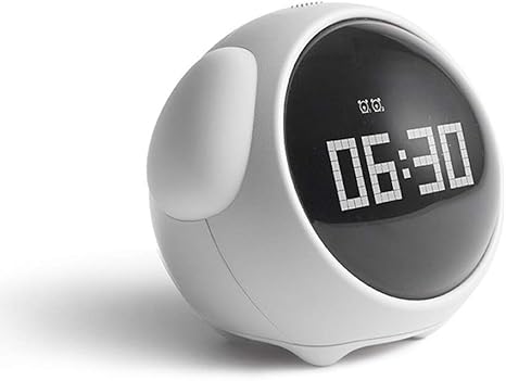 Amazon Co Jp 置き時計 デジタル電子絵文字時計目覚まし時計 音は夜ライトを活動化させました 相互表現 2つの目覚まし時計 5セットの鐘 Usb充電式の子供のギフト 白 Emotional ホーム キッチン