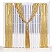 Gold Sequin Backdrop Curtain 2 Panels 2Ftx8Ft for Wedding Party Background Drapes