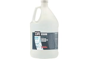 BETTER LIFE Granite Cleaner and Polish - Stone Countertop Cleaner for Marble, Quartz, Slate, Concrete Surfaces or Floors - Streak-Free Granite Stain Remover - 1 Gal Refill, Pomegranate & Grapefruit