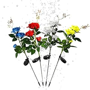 LED Solar Rose Garden Light Outdoor LED Solar Rose Garden Light Flower Light Solar Garden Lawn Street Light,Blue
