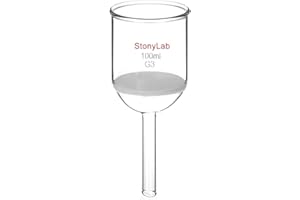 StonyLab Borosilicate Glass Buchner Filtering Funnel with Fine Frit(G3), 56mm Inner-Diameter, 60mm Depth (100ml)