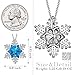NINASUN Snowflake Necklaces for Women Aquamarine Crystals Fine Jewelry Christmas Sterling Silver Pendant Jewelry Birthday for Wife Girlfriend