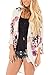 Women Fashion Floral Print Kimono Cardigan Cover Up Loose Blouse Beach Party Wear Rose Red XXL