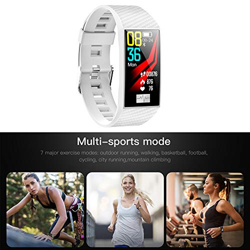 Smart Bracelet, YiMiky Bluetooth Smart Watch HR Monitor IP68 Waterproof Sport Wristband Blood Pressure Fitness Tracker Watch for Men Activity Tracking Bluetooth Smart Wristband - White - Thumbnail 5