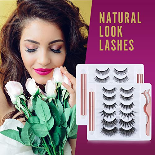 Eyelashes with Eyeliner Kit12 Pairs Reusable