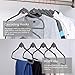 MIZGI Premium Cascading Velvet Hangers (Pack of 50) Heavyduty - Non Slip Hangers with Cascading Hooks Gray- Copper/Rose Gold Hooks,Space Saving Clothes Hangers (Gray)