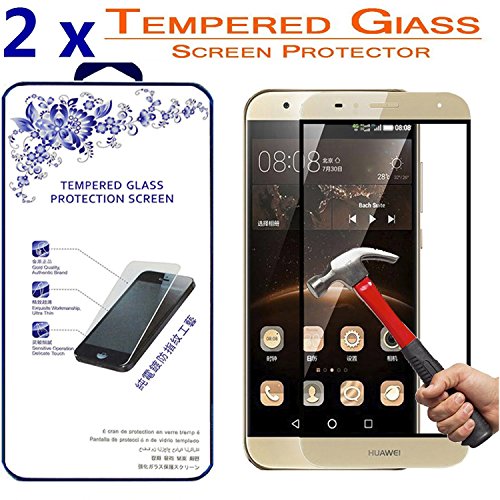 [2-Pack] Huawei G8/ G7 Plus Full Cover Tempered Glass Screen Protector - NacodexÂ® 9H hardness Screen Cover for Huawei G8/ G7 Plus - Gold ,0.3mm HD Round Angle