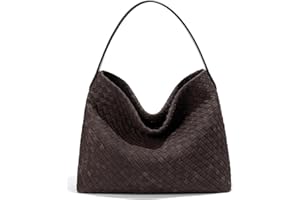 NICTION Slouchy Suede Woven Hobo Bags Women Trendy Suede Purse Crossbody Crescent Shoulder Satchel Bag Top Handle Tote Handbag