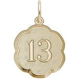 10k Yellow Gold Number 13 Charm, Charms for