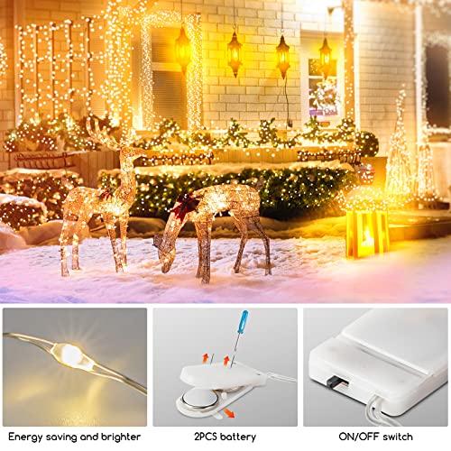 16 Pack Fairy Lights Battery Operated, 7 Ft 20 Led String Lights Waterproof, Firefly Silver Wire