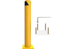 YITAHOME Safety Bollard Post, 48" x 4.5" Steel Bollards for Warehouse, Yellow, 1 Pack