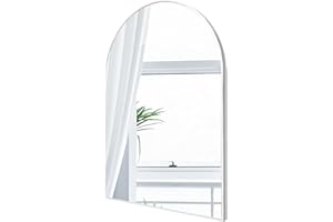 FINEWF 30x20 Arch Mirror Rectangle Wall Mounted Aluminum Alloy Metal Frame HD Glass Dressing Make-up for Bathroom Entryway Bedroom Living Room 30 20 inch Silver