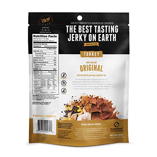 Perky Jerky Antibiotic Free Turkey Original, 2.2 ounce bags (Pack of 8)