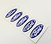 5x FORD LOGO Domed 3D Small 1x2.8 CM Mini Blue Chrome Silver Gloss Badge Knob Gear Gel Raised Resin Gloss Logo Emblem Decal Sticker Gel Escape Ranger Focus