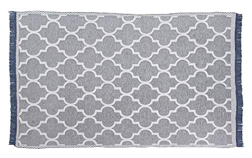 Braids Chenille Damask Rug with Tassel (Grey, 4.5 Feet x 7 Feet) 2 Braids Chenille Damask Rug with Tassel (Grey, 4.5 Feet x 7 Feet) - Image 2