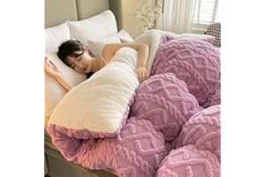 SOVILEE Thickened Super Soft Insulation Hibiscus Winter Quilt, Cashmere and Double Fabrics, Breathable Warmth Fluffy Plush Sided Velvet Blanket (Purple,150 * 200cm/59.05 78.74in (3KG))