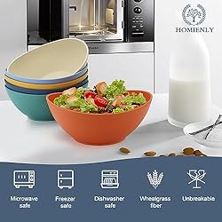 Homienly 60oz Wheat Straw Bowls Set of 6 Salad