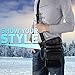 Pofomede Men Shoulder Bag, Small Leather Crossbody Business Messenger Bag Purse for Men Travel, iPad Leather Bags Carrying Case with Strap