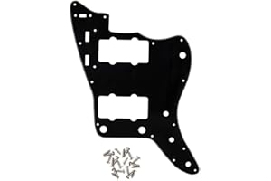 IKN 3Ply Black 65 60s Vintage Pickguard Guitar Scratch Plate w/Screws Fit American/Mexican Made Vintage Style JM Pickguard Replacement