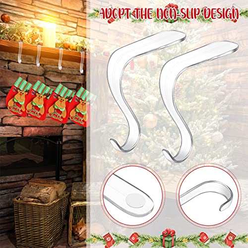 Jetec Christmas Stocking Holders Acrylic Stocking Hangers for Mantel